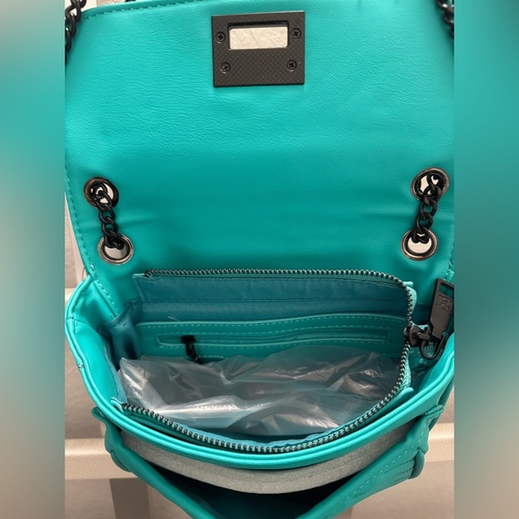 NWT Badgley Mischka Teal Blue/Green Crossbody Handbag Purse - Picture 4 of 6